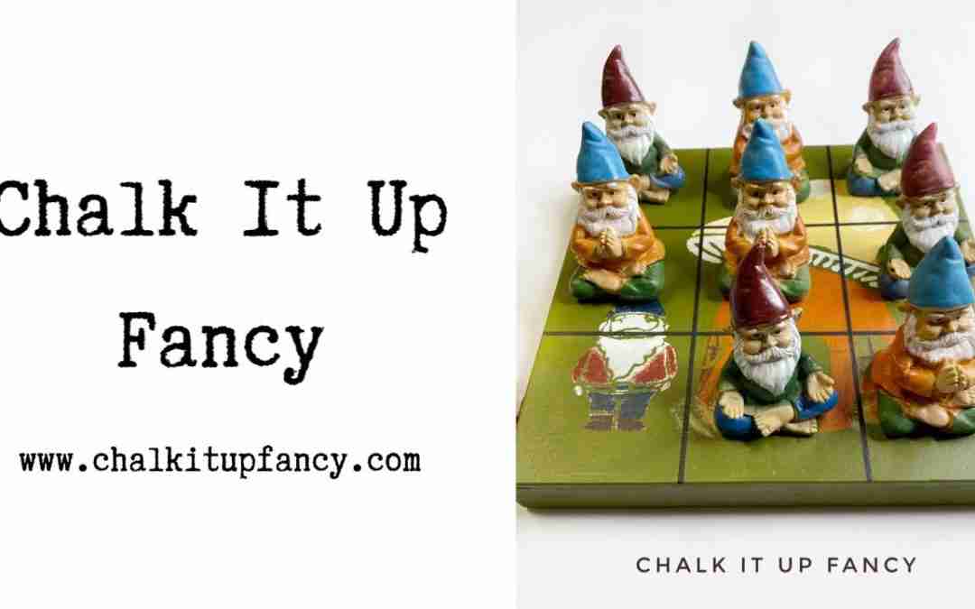 Painted Gnome Tic Tac Toe Board