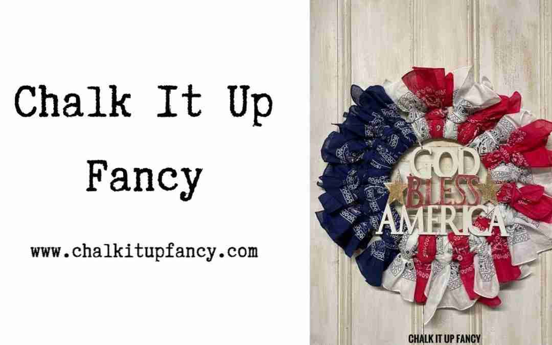DIY Red, White, and Blue Bandana Patriotic Wreath