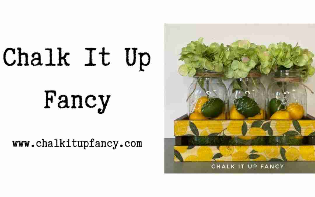 DIY Wood Crate Napkin Decoupage with Mason Jar and Lemons