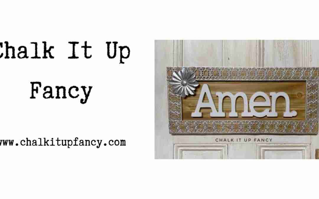 DIY Farmhouse Amen. Sign Using Metal Ribbon