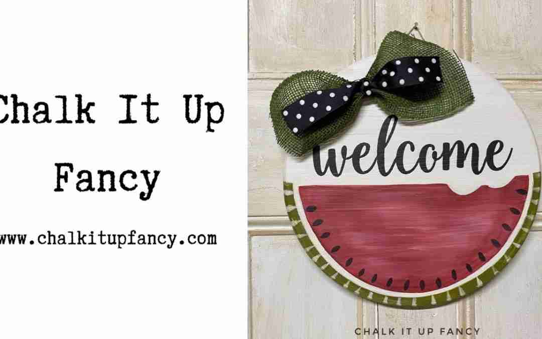 DIY Painted Watermelon Welcome Sign