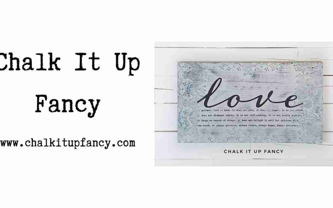DIY Textured Love Wall Sign using Salt Wash