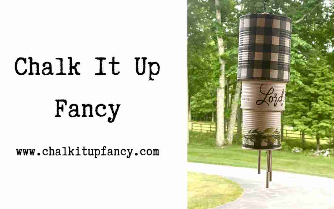 DIY Decoupaged Wind Chime made from Soup Cans
