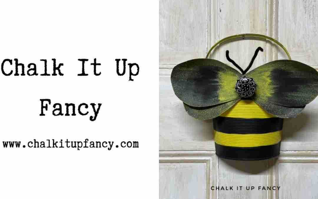 DIY Painted Bee Bucket Planter