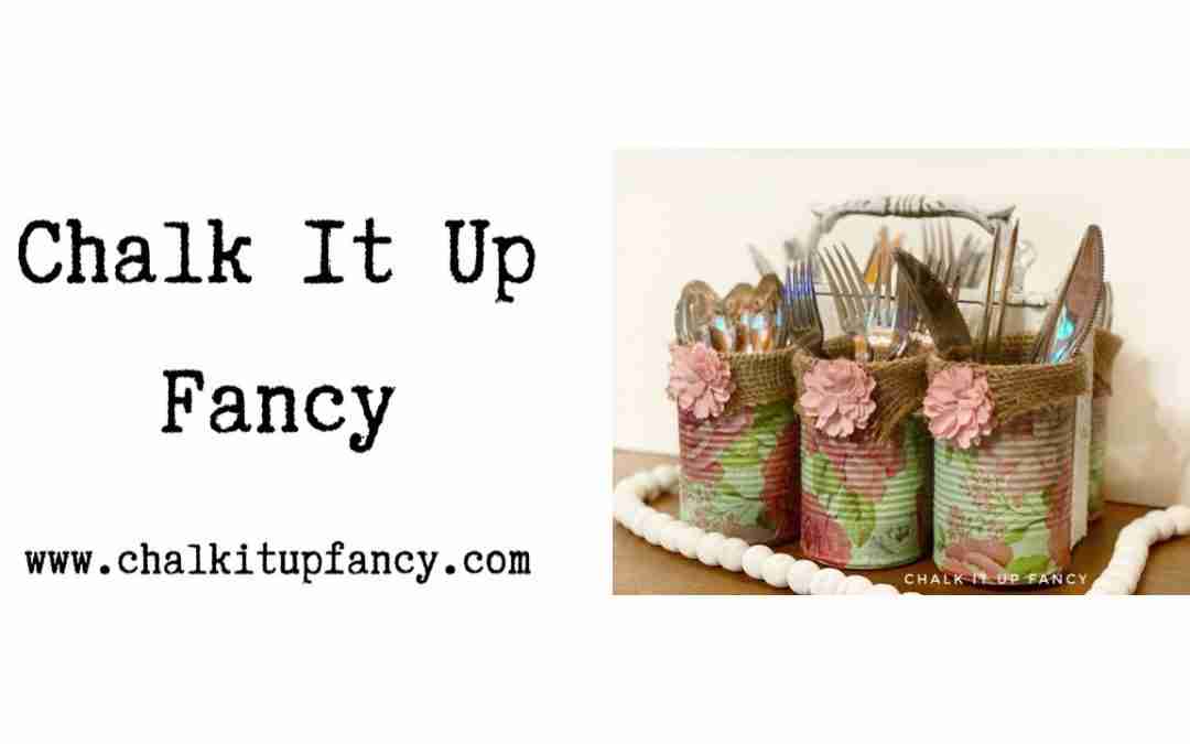 DIY Soup Can Shabby Chic Silverware / Art Caddy