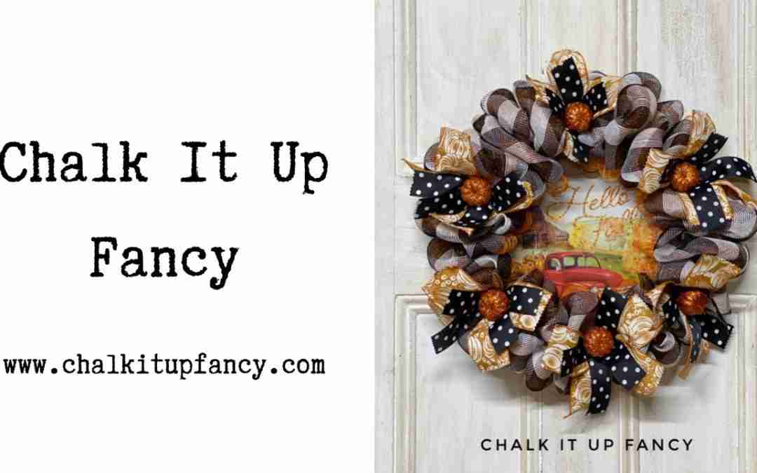 DIY Deco Mesh Buffalo Check Fall Wreath