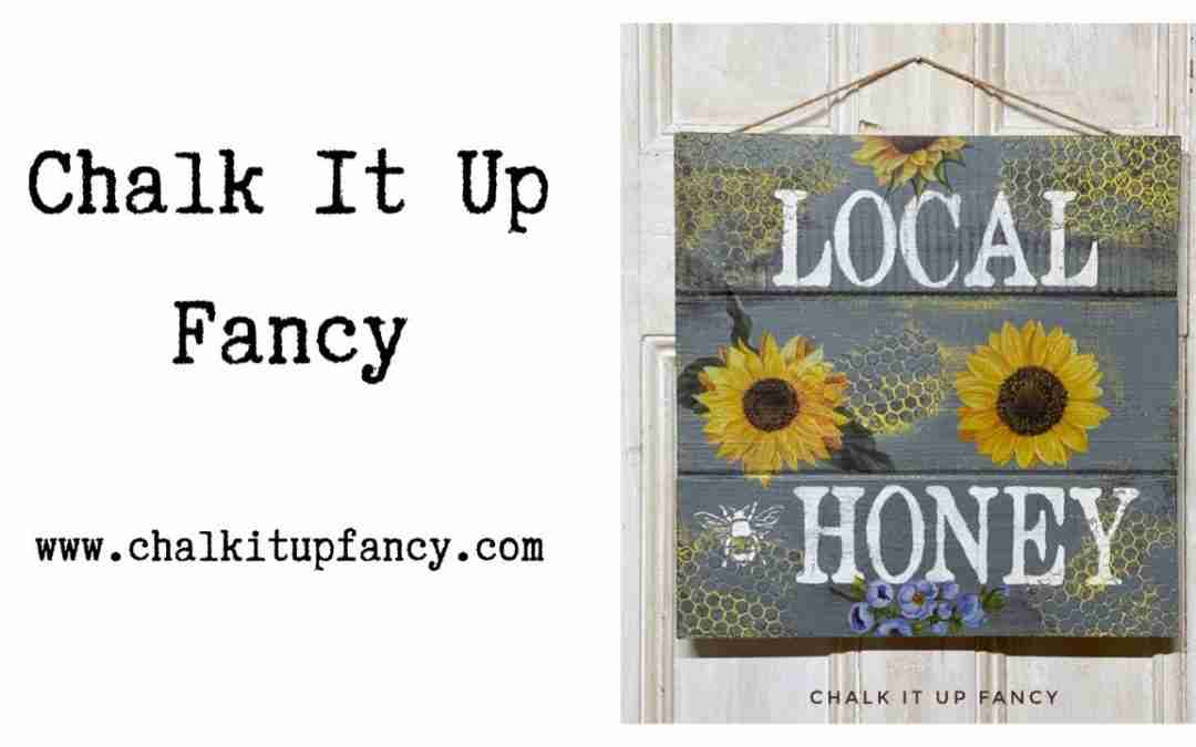 DIY Local Honey Mixed Media Sign with Sunflower Fields Transfer