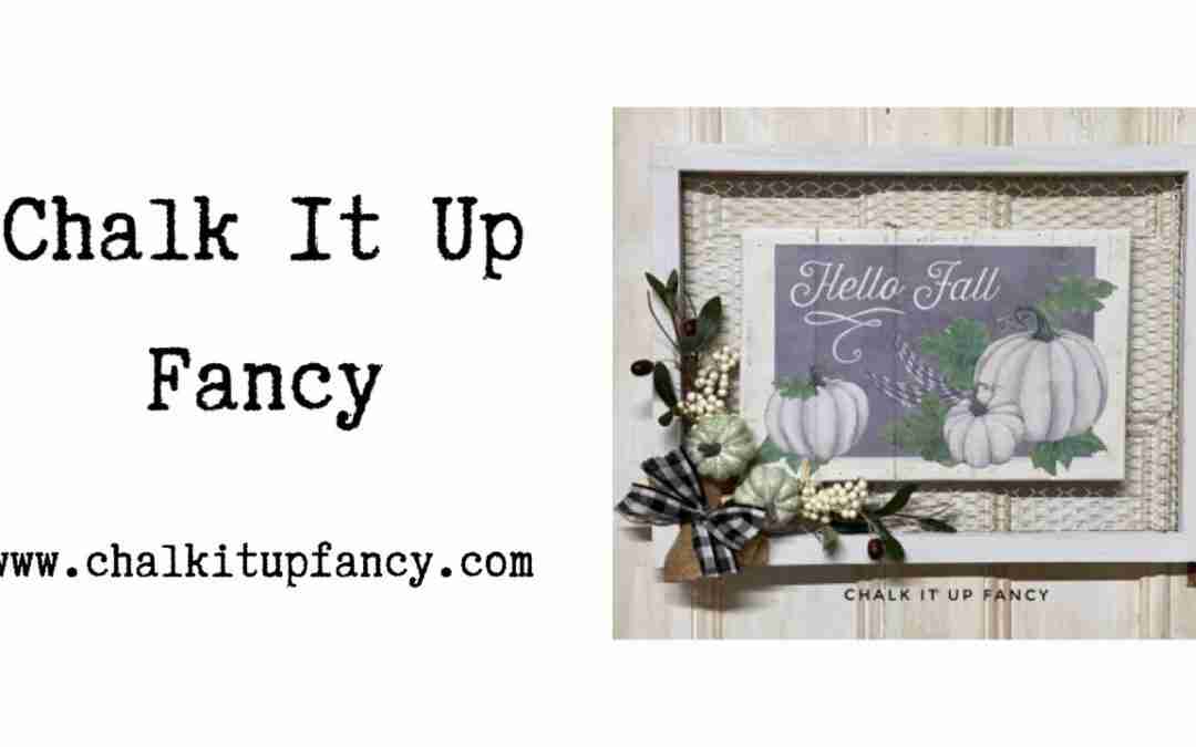 DIY Paper Placemat Decoupaged Pumpkin Spray Hello Fall Wall Decor
