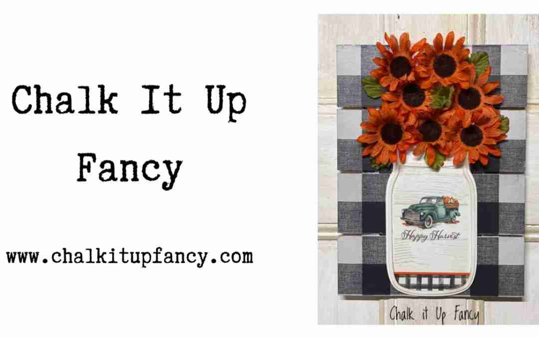 DIY Decoupaged Fall Floral Farmhouse Truck Wall Decor