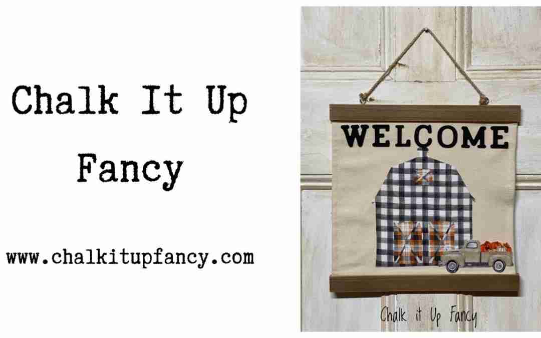 DIY Barn Canvas Wall Hanging Using Iron on Fabric