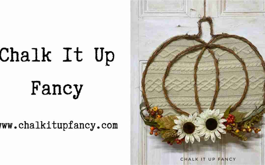 DIY Sweater Pumpkin Vine Wreath