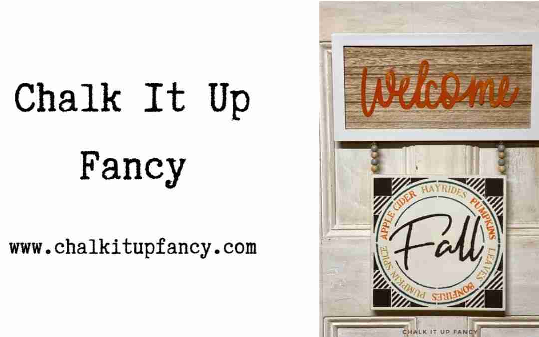 DIY Welcome Fall Hanging Decor Using a Stencil