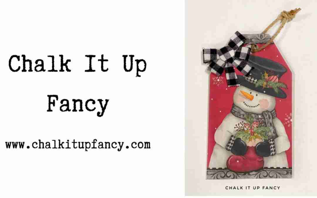 DIY Decoupaged Snowman Tag