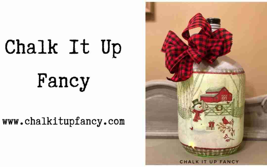 DIY Farmhouse Decoupaged Christmas Jug