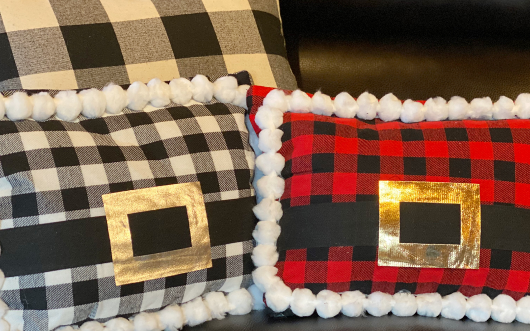DIY Santa Pillow using a Fabric Bag from Dollar General Supply List