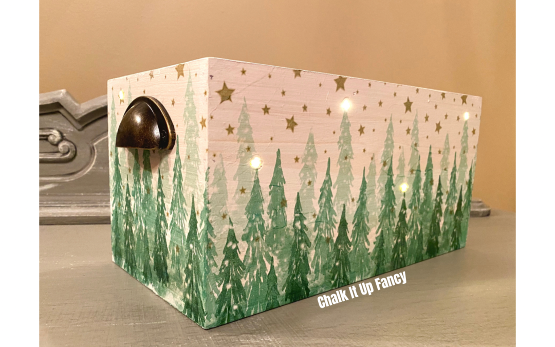 DIY Winter Wood Box Table Top Decor Supply List