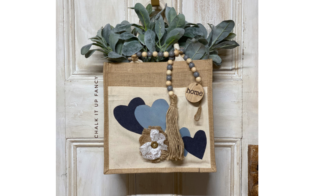 Canvas Bag and Iron On Patches Create Beautiful Bag Wreath Supply List