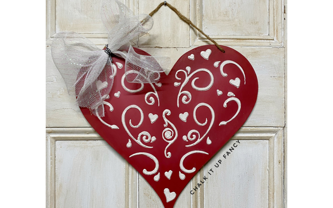 DIY Raised Stencil Heart With Felt Dollar Tree Heart Supply List