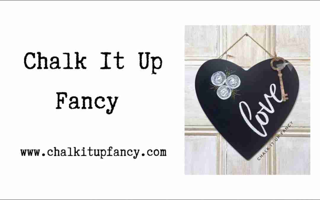 DIY Chalkboard Heart Easy Painted Flower and Love Stencil Tutorial