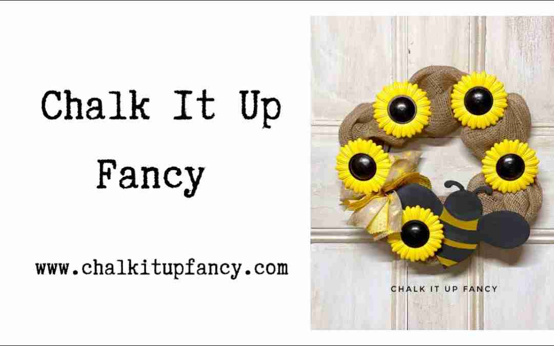 12″ Burlap Sunflower Bee Wreath Tutorial