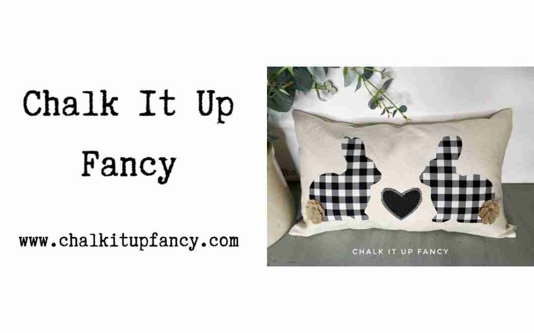 DIY Easter Bunny Buffalo Plaid Pillow Decor Tutorial