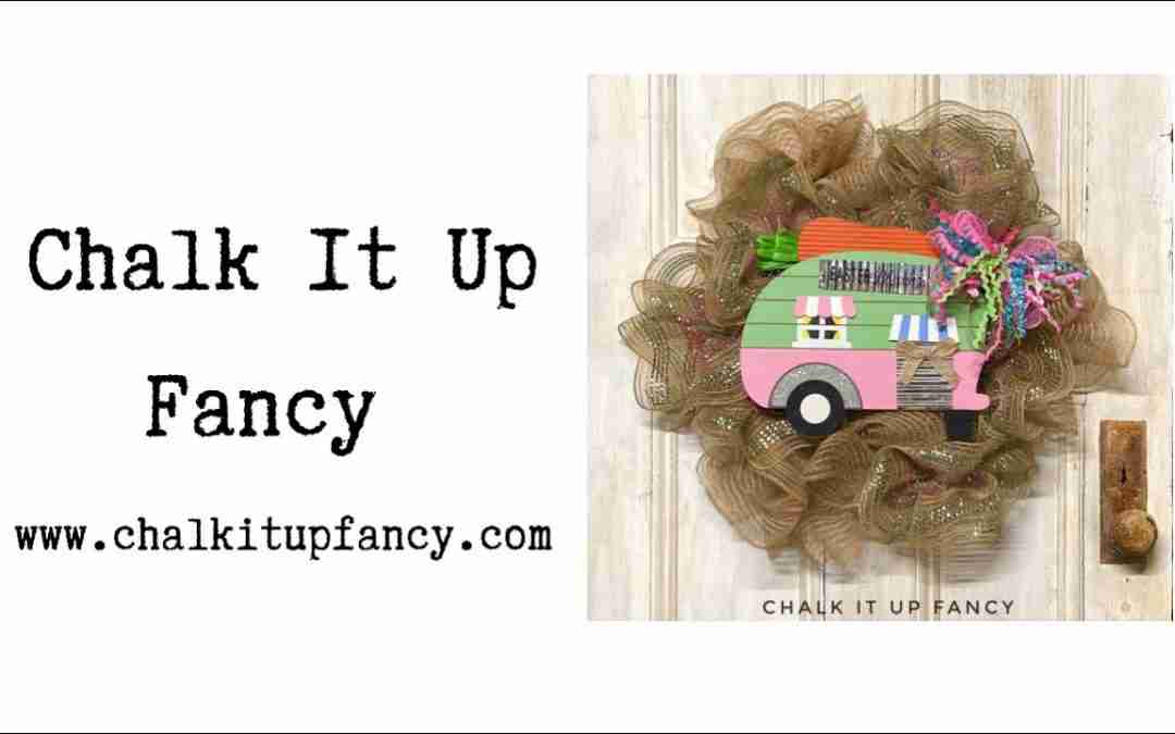 DIY Mesh Wreath Easter Farmhouse Camper Thin for Storm Door Tutorial