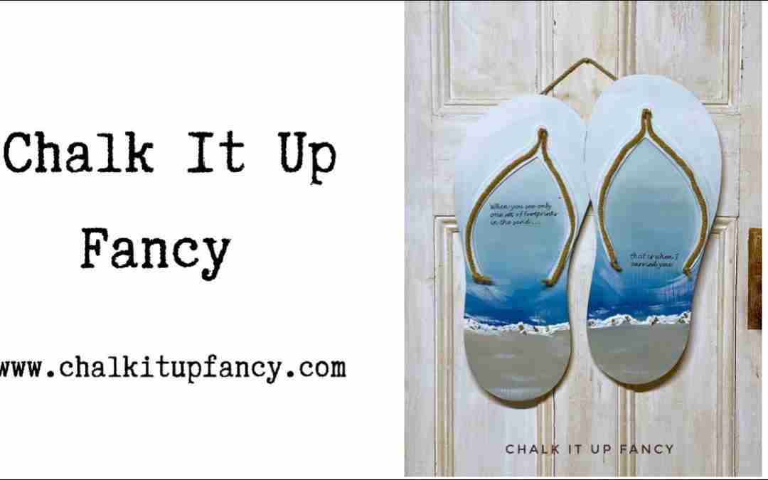 DIY Wooden “Footprint in the Sand” Sandal Painted Beach Theme Tutorial
