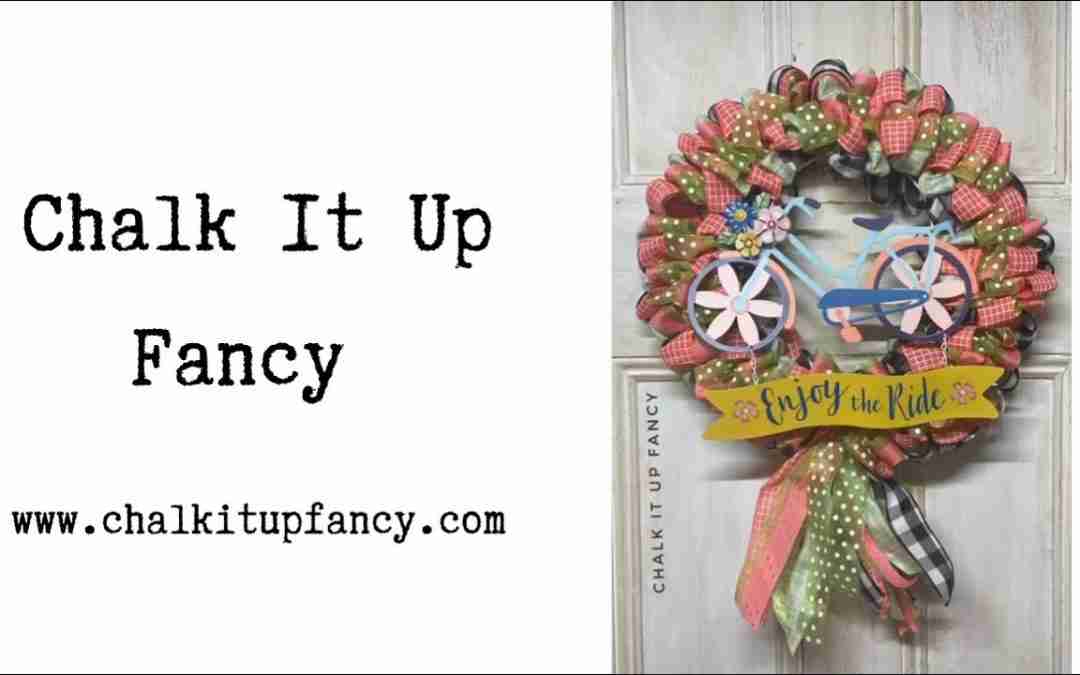 DIY 5 Ribbon Bike Spring Wreath Tutorial