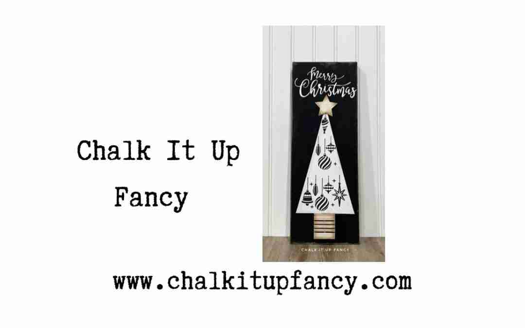 Ornament Merry Christmas Stencil and Chalk Paste
