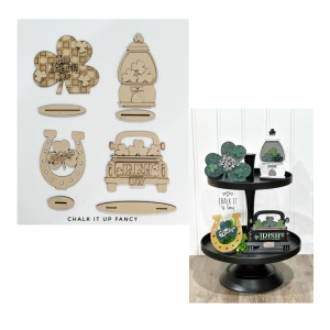 St Patricks Day Tier Tray/Shelf Sitters Unfinished (4 pieces)