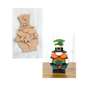 St Patricks Gnome Cutout Unfinished