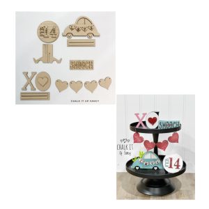 Valentine Tier Tray/Shelf Sitters Unfinished (5 pieces)