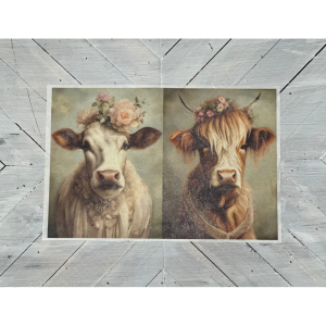 Dressed Up Cows Decoupage Rice Paper
