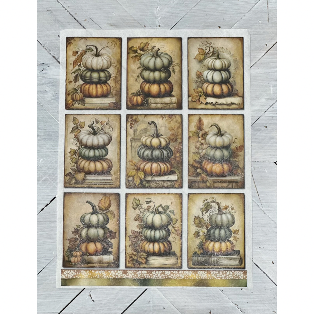 Little Stacked Pumpkins Rice Paper