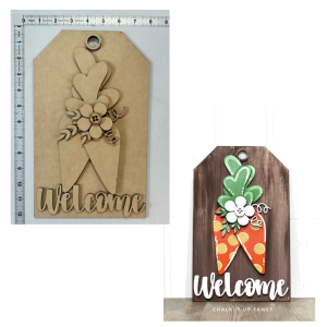 Welcome Carrot Tag Unfinished