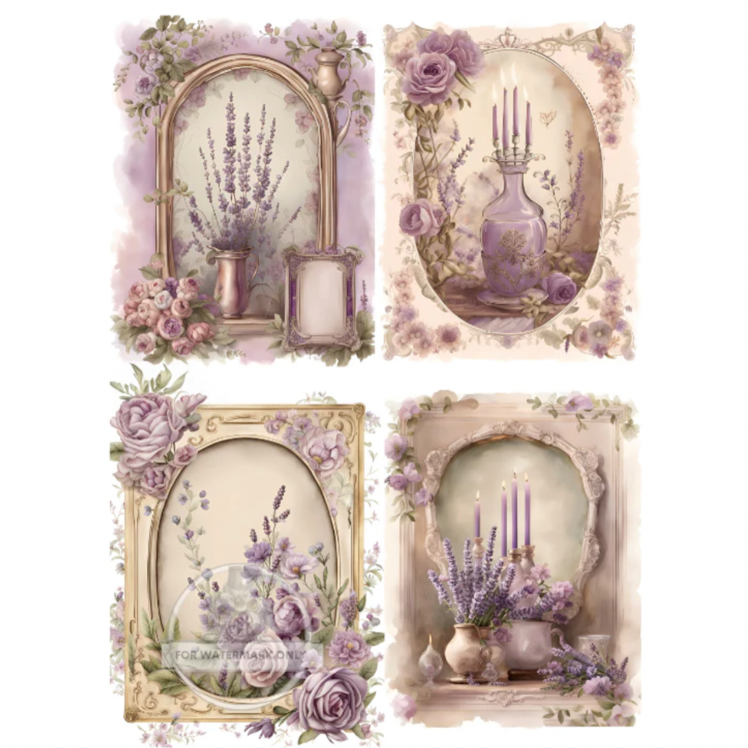 Victorian Lavender Decoupage Rice Paper