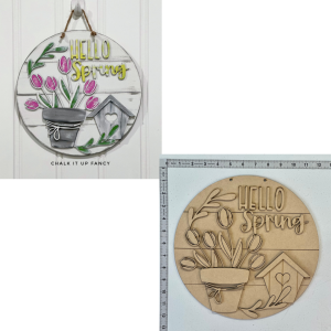 Hello Spring Birdhouse Round