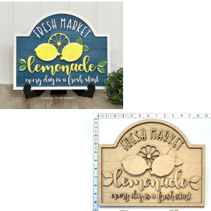 Fresh Market Lemonade with Easel Unfinished Cutout