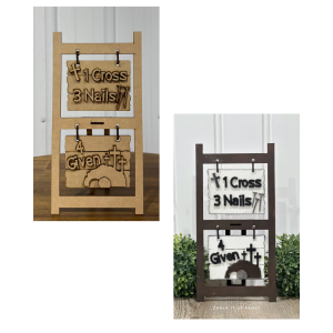 Religious Hanging Sign With Easel Cutout