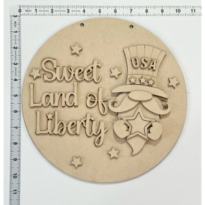 Sweet Land of Liberty Round Unfinished Cutout