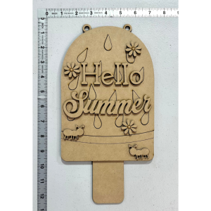 Hello Summer Watermelon Popsicle Unfinished Cutout