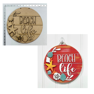 Beach Life 12in Round Unfinished Cutout