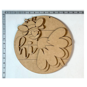 Bee and Daisy 12" Unfinished Round Cutout