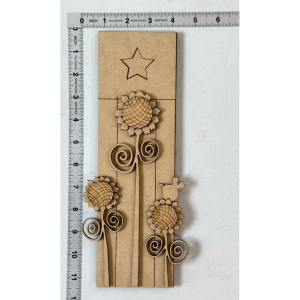 Patriotic Flag and Sunflower Decor Unfinished Cutout