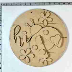 Party Bundle Ladybug Floral 12" Unfinished Round Cutout
