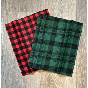 Iron On red and green plaid sheets (2 pieces)