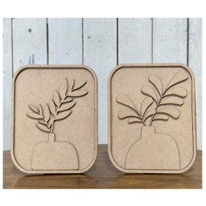 Botanical Vase Frame set of 2 Unfinished Cutouts