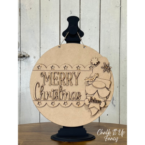 Party Bundle Merry Christmas Gnome Round 10.5" Unfinished Cutout (4 pack)
