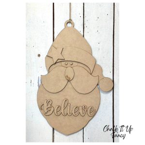 Party Bundle Santa Claus Believe Hanger Unfinished Cutout (4 pack)