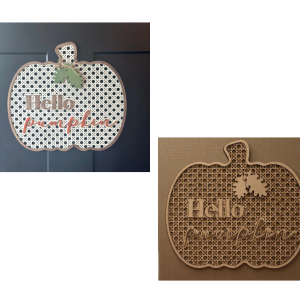 Rattan Hello Pumpkin Hanger Unfinished Cutout